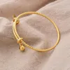Bangle Dubai Gold Color Bangles for Child 24k Plated African Armband Charm Etiopiska arabiska smycken