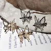 Dangle Chandelier 2021 Women Girls Hollow Out Moving Butterfly Hair Clips Metallic Golden Silver Alligator Hairpins Wedding Party Barrettes Z0608