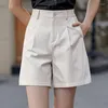 Vrouwen Shorts 2023 Vrouwen Ontspannen Rechte A-lijn Knop Zakken Zomer Vrouwelijke Effen Kleur Hoge Taille Office Casual Outfit W77