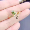 Cluster Rings Natural Real Green Tourmaline Justerbar ring 925 Sterling Silver 4 6mm 0,52CT Gemstone Fine Jewelry J227609