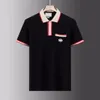 Camisa polo de diseñador con bordado geométrico de lujo para hombre de verano, camisa de manga corta de algodón fresco ajustada, camisa informal de moda para hombre de negocios 2023