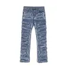 Jeans masculino retrô com buraco rasgado desgastado para homens reto lavado Harajuku hip hop calças jeans soltas estilo vibe calças jeans casuais 230607