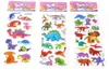 Adesivos de brinquedos infantis 10 folhas de papelão adesivos de bolha 3D dinossauros jurássicos brinquedos clássicos álbum de recortes morango para crianças adesivos de recompensa de presente 230608