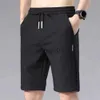 Mäns shorts 2022 Summer Men's Sports Shorts Solid Color Straight Mönster Löst typ Elastisk midja Drawstring Casual Shorts Jogging Pants J230608