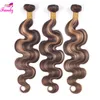 Masse di capelli Evidenzia fasci di onde del corpo P427 Fasci di capelli castani biondi Fasci di tessuto di capelli peruviani Ombre Fasci di capelli umani Capelli 230607