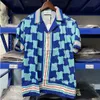 Gradient Blue Summ Suit Style Koszule Wysokiej jakości oddychające modnie Koszule męskie