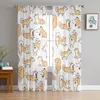 Gordijn Dier Leuke Hond Gordijnen Slaapkamer Modern Drape Sheer Tule Valletjes Woonkamer Keuken Voile