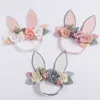 Akcesoria do włosów Baby Headband Bunny Ear Band dla dzieci dziewczyny kwiat opaski na głowę perłowe elastyczne opaski Tiara R230608