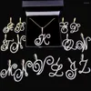 Łańcuchy A-Z Początkowe kursywne litery wisiorek dla kobiet złoty srebrny kolor błyszczący metalowy metalowy łańcuch Prezent biżuterii