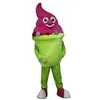 Costume de mascotte de crème glacée verte tenue de personnage de dessin animé de qualité supérieure Costume de carnaval de noël unisexe adultes robe de fête d'anniversaire de carnaval