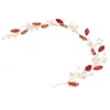 Bandane 3 PCS Accessori per capelli di perle Fascia per capelli Copricapo 30,5x2,5x0,1 cm Trapano di vetro rosso Sposa