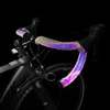 Fietsstuurcomponenten Cycling Bar Tape Road Noctilucent Dazzle Stuurstrepen Licht reflecterende kleurrijke MTB PU Lederen Bicycle Fork Grip 230607