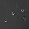 Pendentif Colliers MODAGIRL Collier Invisible Avec Nacre Blanche Breloque Croissant de Lune Pêche Transparent Fil Nylon Arrivée