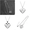 Collane con ciondolo Pet Dog Paw Footprint Hollow Love Heart Sier Choker di colore per collana di gioielli da donna Drop Delivery Pendenti Dhw9E