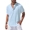 Camisas masculinas casuais camisa masculina estilo simples verão cor pura