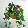 Decorative Flowers & Wreaths Artificial Flower Basket Faux With Petunias Fake For Patio Lawn Garden SpringDecorative