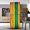 Adesivi a parete Adesivo in legno 3D sul frigorifero Copertura della porta del frigo