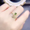 Cluster Rings Natural Real Green Tourmaline Justerbar ring 925 Sterling Silver 4 6mm 0,52CT Gemstone Fine Jewelry J227609