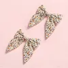 Hair Accessories Printing Pins Baby Girl Hairclips For Kids Long Tail Bow Grampo Cabelo Infant Princess Side Pin R230608