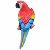 Garden Decorations Resin Parrot Statue Wall Mounted DIY Outdoor Tree Decoration Animal Sculpture For Home Office Decor Ornament 230607