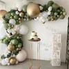 Andra evenemangsfestleveranser Metal Green Gold Balloon Garland Arch Kit Kids Birthday Wedding Matte Black White Latex Balloons Baby Shower Decorations 230607