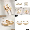 Hoop Huggie Minimalist Gold Metal Stor Circle Geometric Round C Shape Earrings For Women Girls Jewel Gifts Drop Delivery Dhoxb