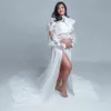 Maternity Dresses Photography Props Sexy White Lce Chiffon Maxi Gown For Pregnant 2023 Hot Women Long Pregnancy Dress Photo Shoots