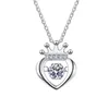 S925 collane di moissanite a pendente in argento sterling da donna Princess Small Design Collar Collar Fonte del tesoro colorato