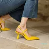 Dress Shoes Wowen Sandals Fashion Mid Heels Ladies Pumps Pointed Toe Shallow Ankle Strap Woman