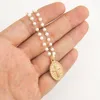 Chains Stainless Steel Jewelry Women Necklace Cross Oval Charm Manmade Pearl Cable Chain Summer Bracelet Choker Collares 2023 Mujer