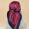 Populär solskyddsmedel strand Kerchief Women the Four Seasons Scarves Design 70x70cm Silk Hijab Square Headscarf