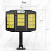 LED-solbelysning utomhus med rörelsessensor, 3 huvuden gatuljus, säkerhetslampor IP65 vattentät, 1000 lumen, 270 ° vidvinkel översvämningsljus Spotlight Garage