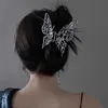 Dangle żyrandol nowy metalowy płynny klips do włosów motyla dla kobiet w stylu punkowym srebrne pazurki do włosów barrettes Women Hair Akcesoria do włosów klipsy Hairgrip Z0608