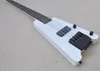 4 strängar Vit huvudlös elektrisk basgitarr med Floyd Rose Rosewood Fretboard 24 FRETS Anpassningsbara