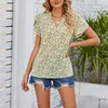 Kvinnors blusar Fashion Shirt Top Lightweight Casual Non-Fading Floral Print Women Clothing Dressing-Up
