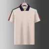 Camisa polo de diseñador con bordado geométrico de lujo para hombre de verano, camisa de manga corta de algodón fresco ajustada, camisa informal de moda para hombre de negocios 2023