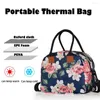 Dinnerware Sets Flowers Printing Lunch Bag Peva Waterproof Insulation Bags For Fruit Cooler Travel Pinic Beverage Storage