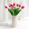 Fiori decorativi 5 pezzi di seta tulipano fiore artificiale vera toulips tulips bouquet decorazione nuziale soggiorno vaso falsa decorazione
