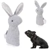 Husdjurshund Squeaky Rabbit Toys Funny Dålig leksak med Bell Interactive Soft Plush Rabbit For Cats Dogs