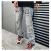 Męskie dżinsy męskie dżinsy rozryte Y2K Streetwear Pants Mężczyzna Spodnie Slim Harajuku Hip Hop Fashion Worbgy Grunge Trendyol Ubranie ubrania T230608