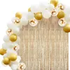 Outros suprimentos para festas de eventos 100 peças Kit guirlanda de balão de ouro branco com cortina de ouropel dourado para decoração de aniversário de casamento 230607