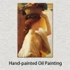 Peintures de portrait classiques de Frederic Leighton fille avec un panier de fruits peint à la main sur toile Reproduction d'art de haute qualité