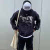 Sweats à capuche pour hommes Sweats Anime Print Y2k Vêtements Homme Sweat à capuche Noir Manches longues Streetwear Zip Up Vestes Mode Coréenne Punk Sudaderas Sweat 230608