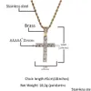 Pendant Necklaces Blue Drip Oil Cross Necklace Glow At Night 18K Real Gold Plated Jewelry Drop Delivery Pendants Dh5Ix