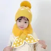 Berets Beanies Winter For Child Dot Print Baby Girl Hat Outdoor Thick Knitted Boys Cap Scarf Toddler Kids Head Cover Set