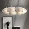 Kroonluchters Hanglampen LED Kunst Kroonluchter Licht Modern Wonen Nieuwigheid Bloemblaadje Slaapkamer Armaturen Nordic Deco Eetkamer Hanglamp