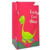 Sieraden Pouches Tassen Verjaardagscadeau Feestartikelen Goodies Gekleurde Kraft papieren zak 13X8X24Cm Cartoon Design Dinosaurus Blauw Roze Rood Yello Otiji