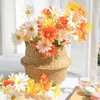 Decorative Flowers 3/6pcs 52cm 5Heads Daisy Silk Chamomile Bouquet Artificial Flower Fake Wedding Decorations Spring Party Garden Supplies