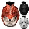 Erkek Hoodies Hayvan Yüzü Tiger 3D Hoodie Moda Serin Uzun Kollu Kazak Aslan Günlük Boyutlu Üstler