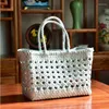 Borse da sera Designer Woven Tote Shopper Bag Donna Vera Pelle Cowskin Basket Borsa Donna Scava Fuori Secchio 2023 Estate